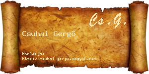 Csuhai Gergő névjegykártya